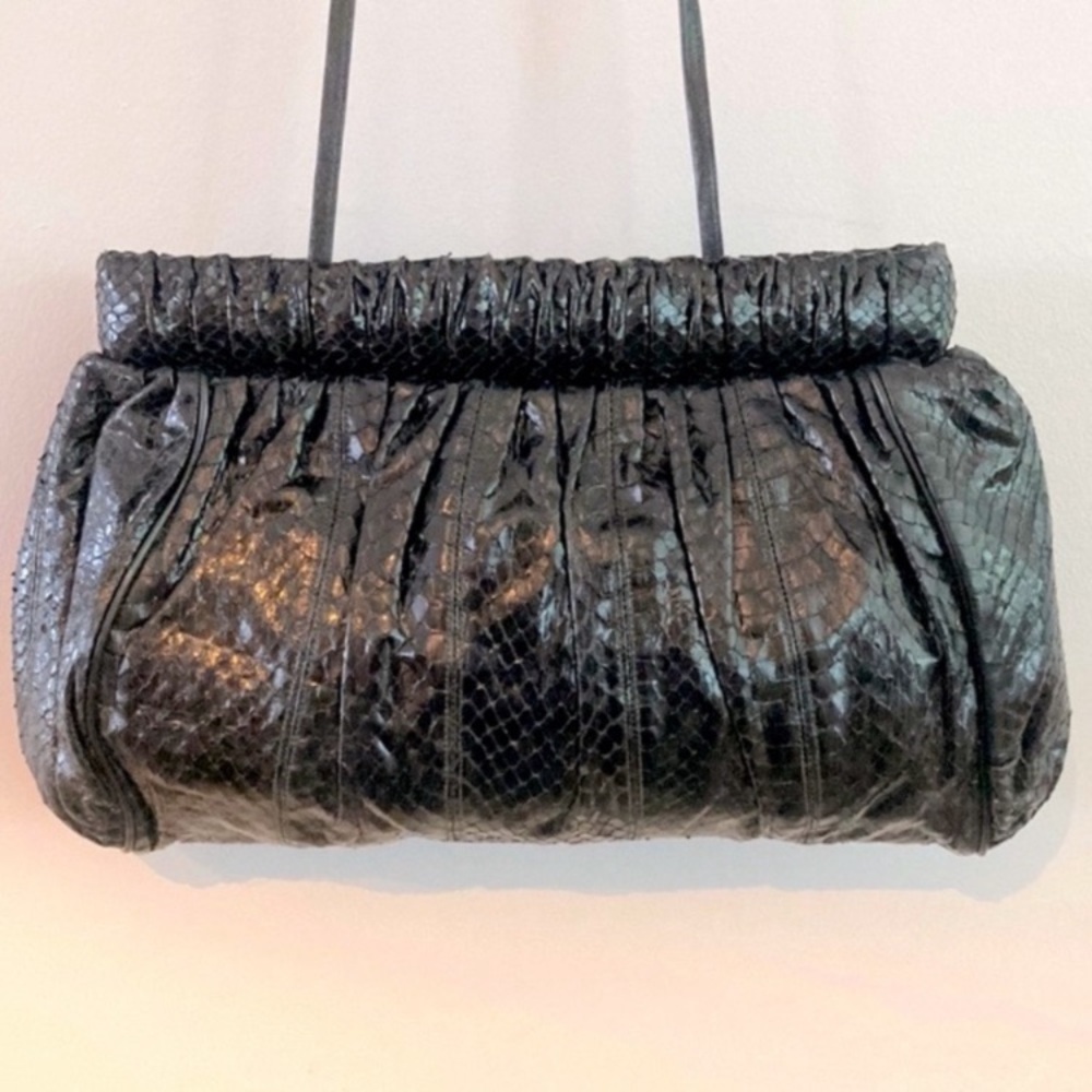 Black Textured Leather Crossbody Bag